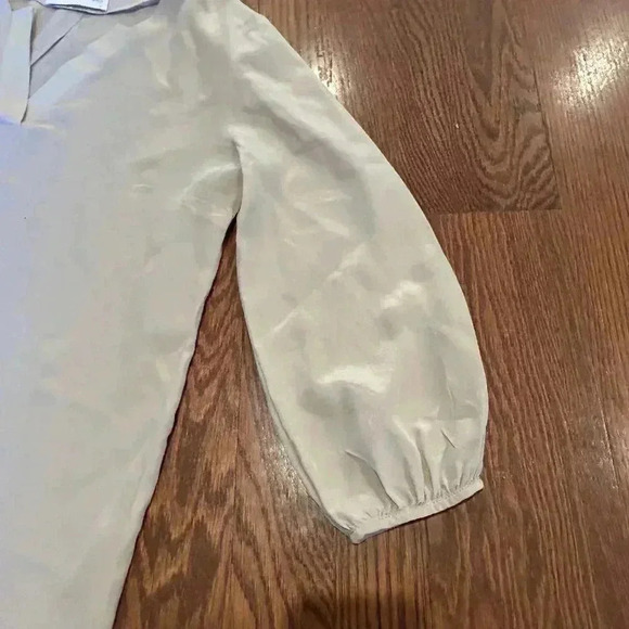 Amanda Uprichard Everday Shirt 100% Silk V Neck Blouse size Medium Minimalist - Picture 5 of 11